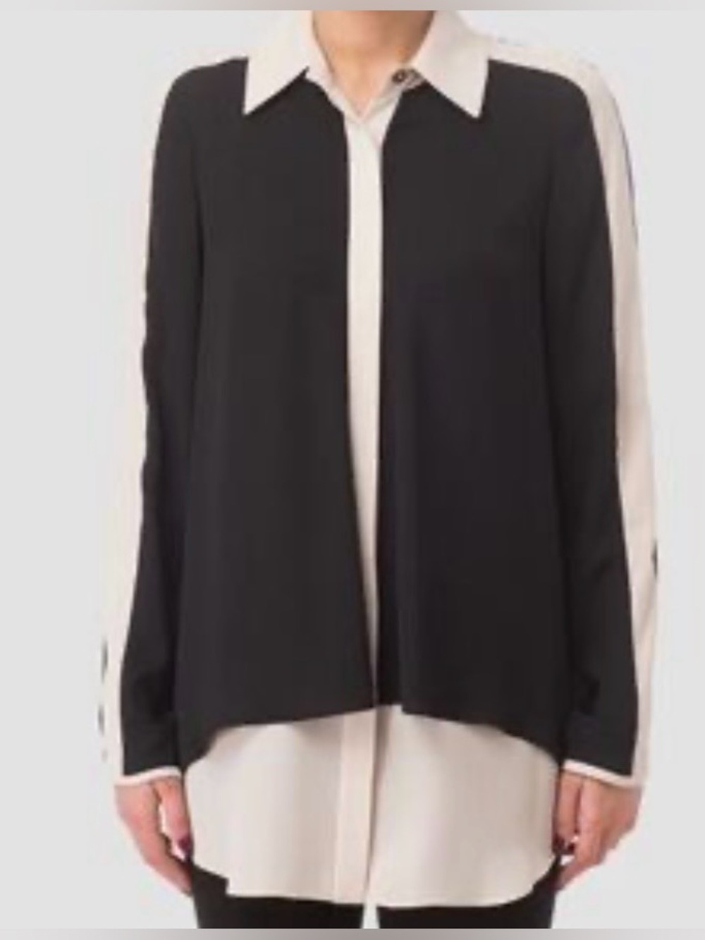 Joseph Ribkoff Long Sleeve Layered Tunic // Black & Beige // 12